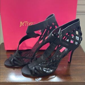 Betsey Johnson Black Cutout Heels